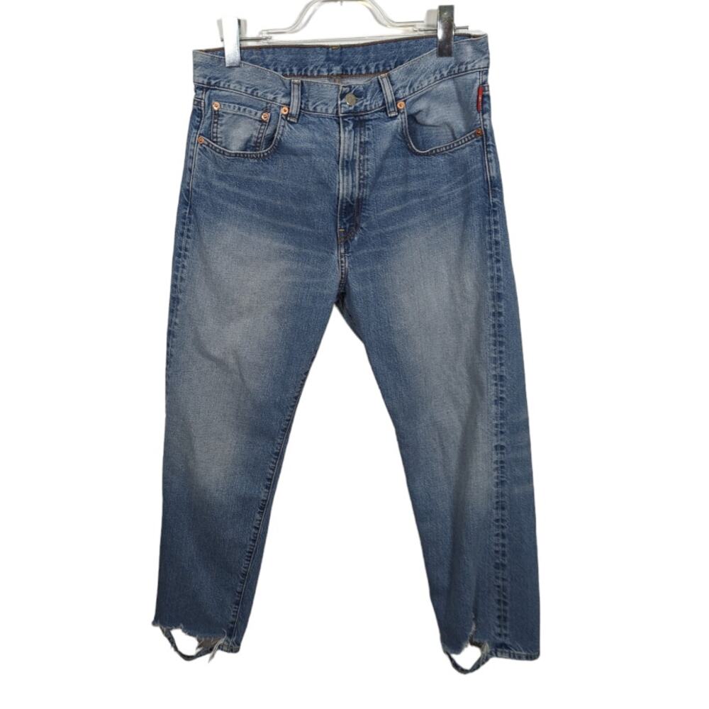 Denimist Boyfriend Jeans Straight Leg Light Wash Distressed Denim 100% Cotton 28